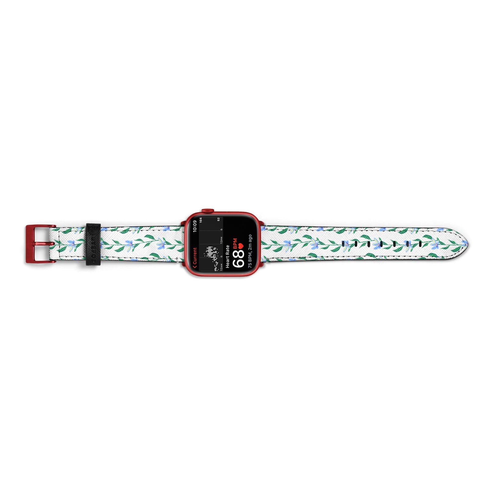 Flower Chain Apple Watch Strap Size 38mm Landscape Image Red Hardware