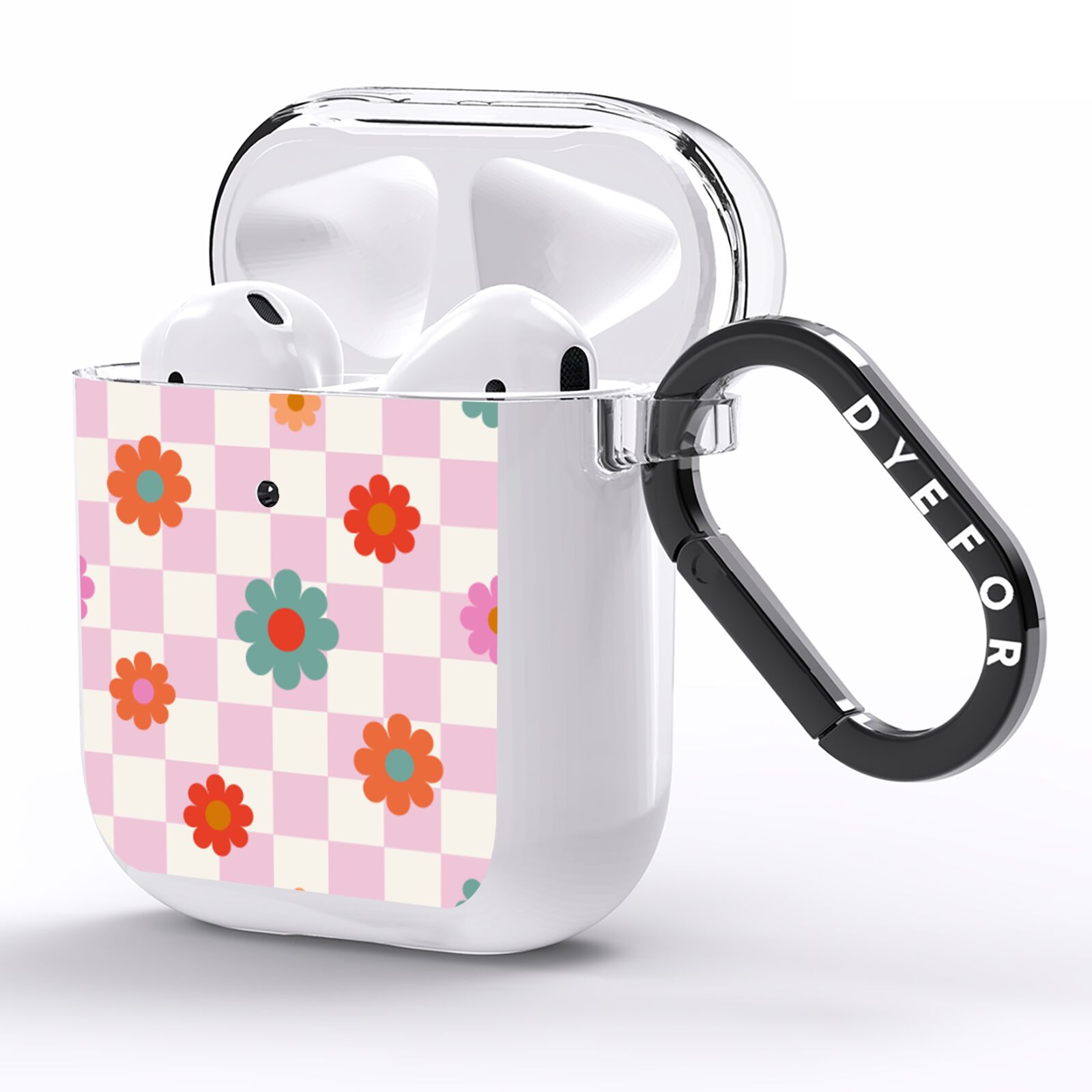 Flower Power AirPods Clear Case Side Image