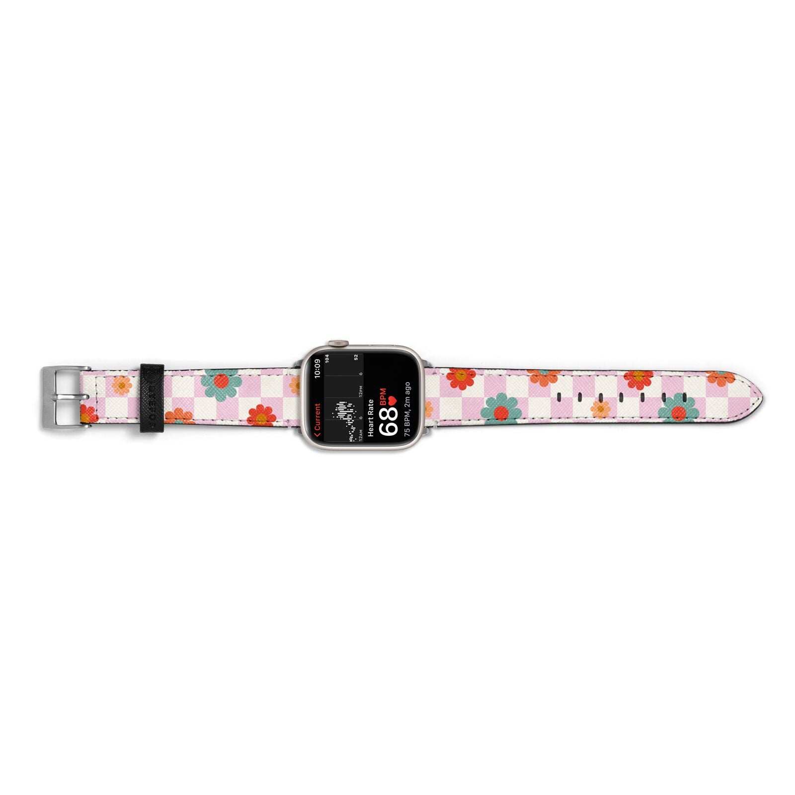 Flower Power Apple Watch Strap Size 38mm Landscape Image Silver Hardware