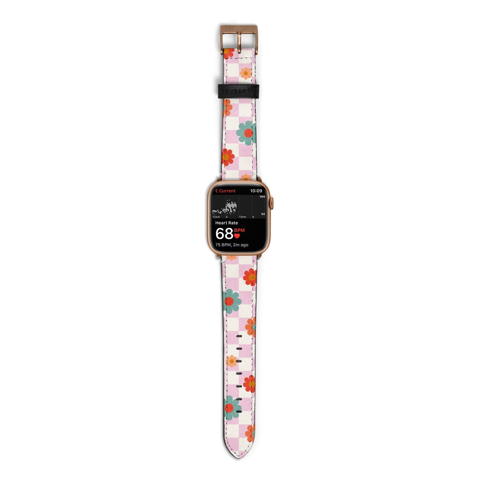 Flower Power Apple Watch Strap Size 38mm with Gold Hardware