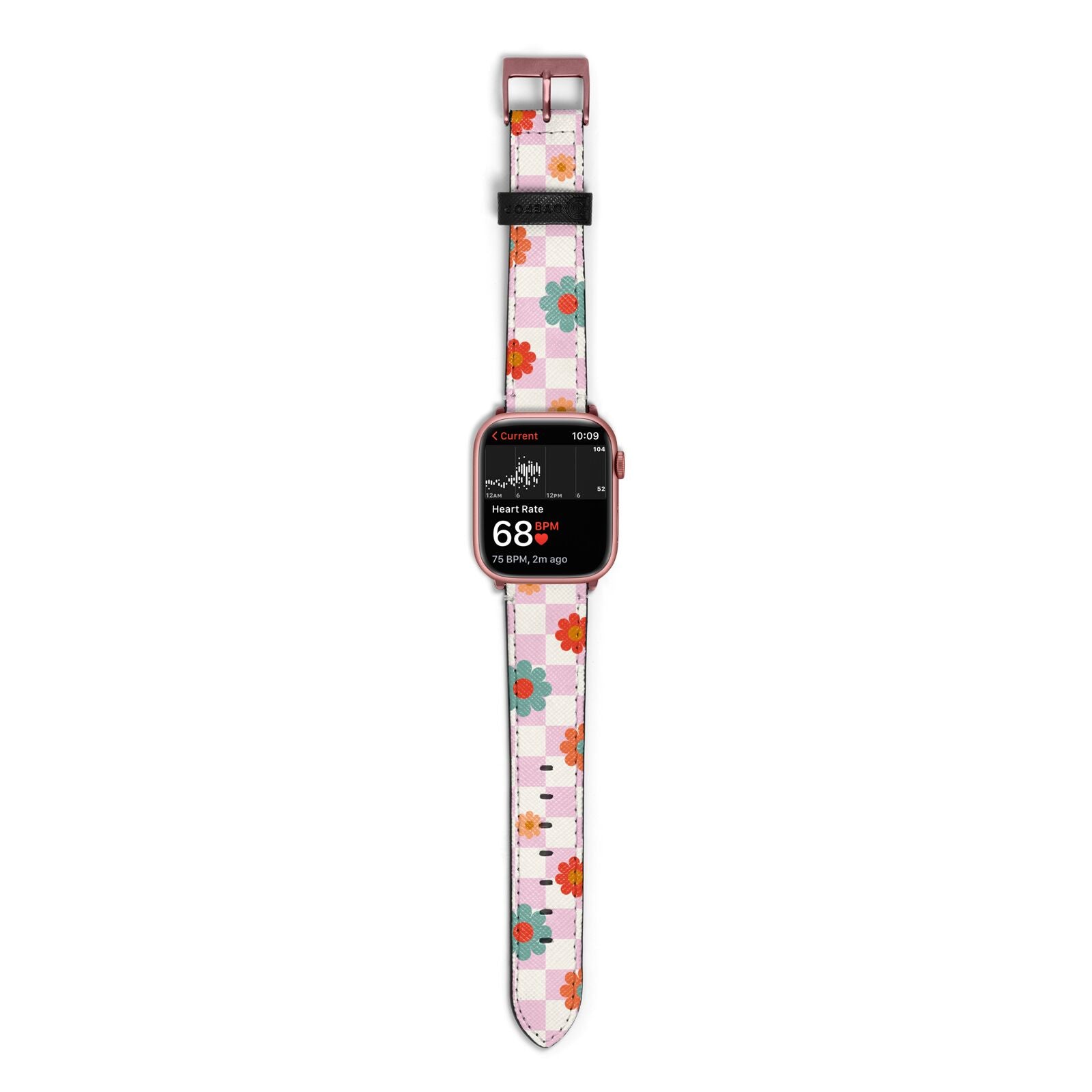 Flower Power Apple Watch Strap Size 38mm with Rose Gold Hardware