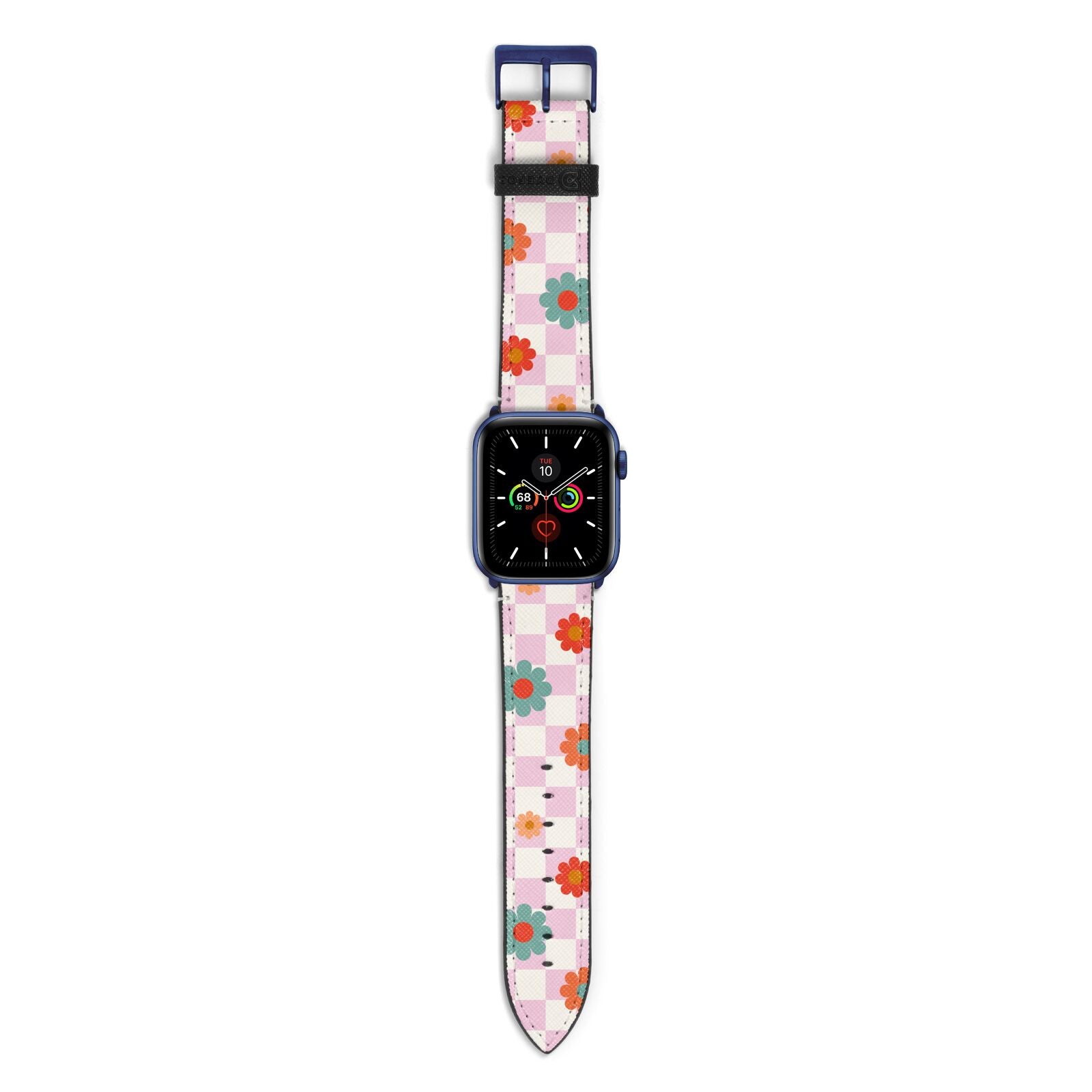 Flower Power Apple Watch Strap with Blue Hardware