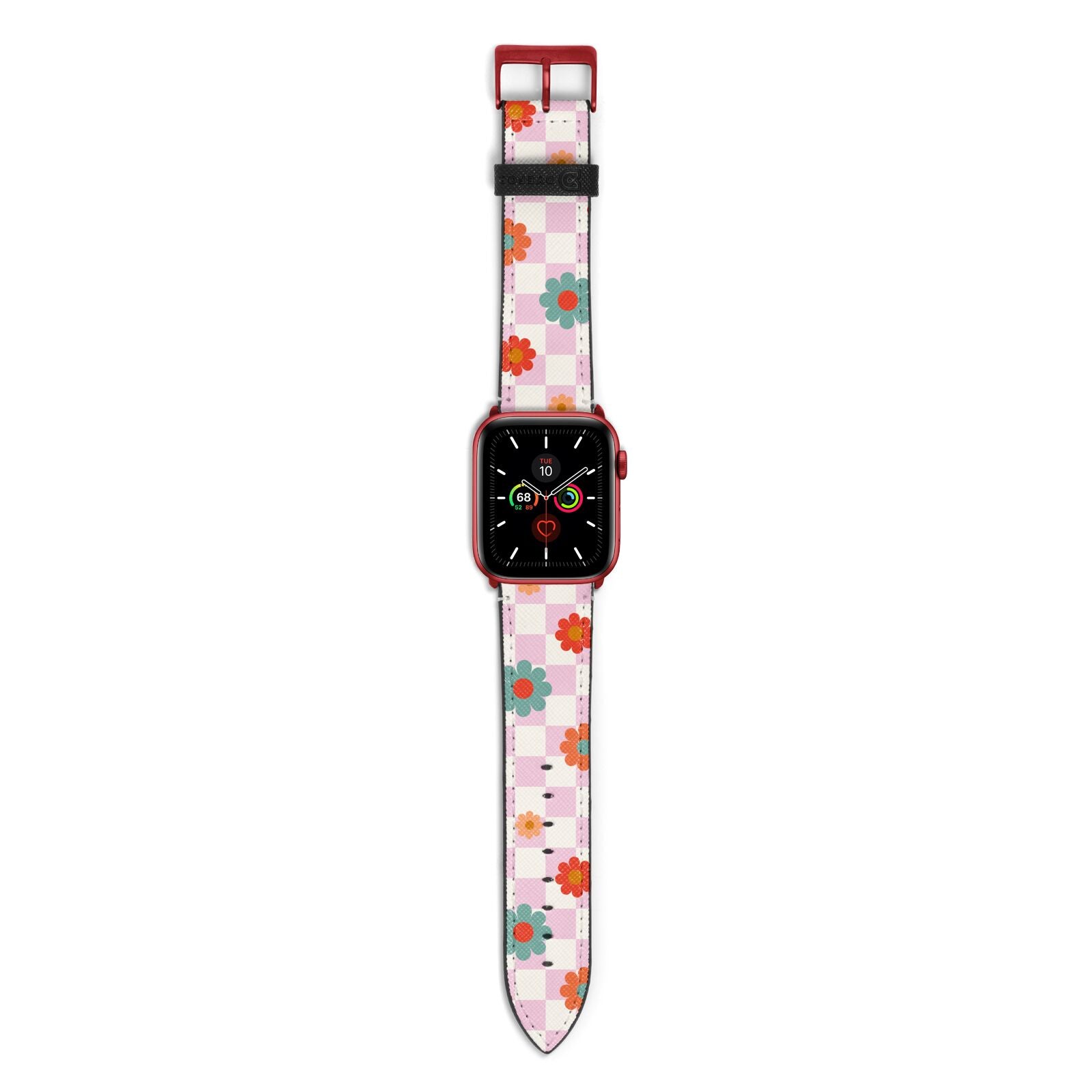 Flower Power Apple Watch Strap with Red Hardware