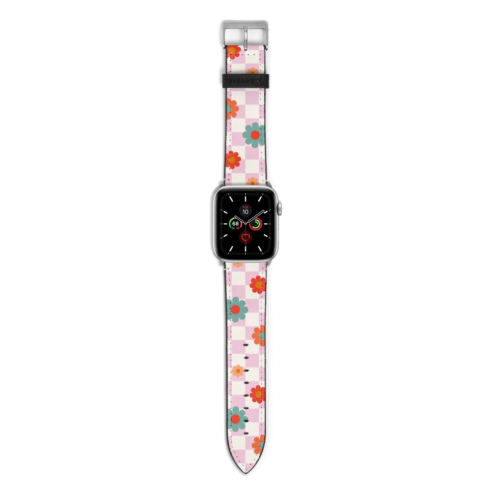 Flower Power Apple Watch Strap with Silver Hardware