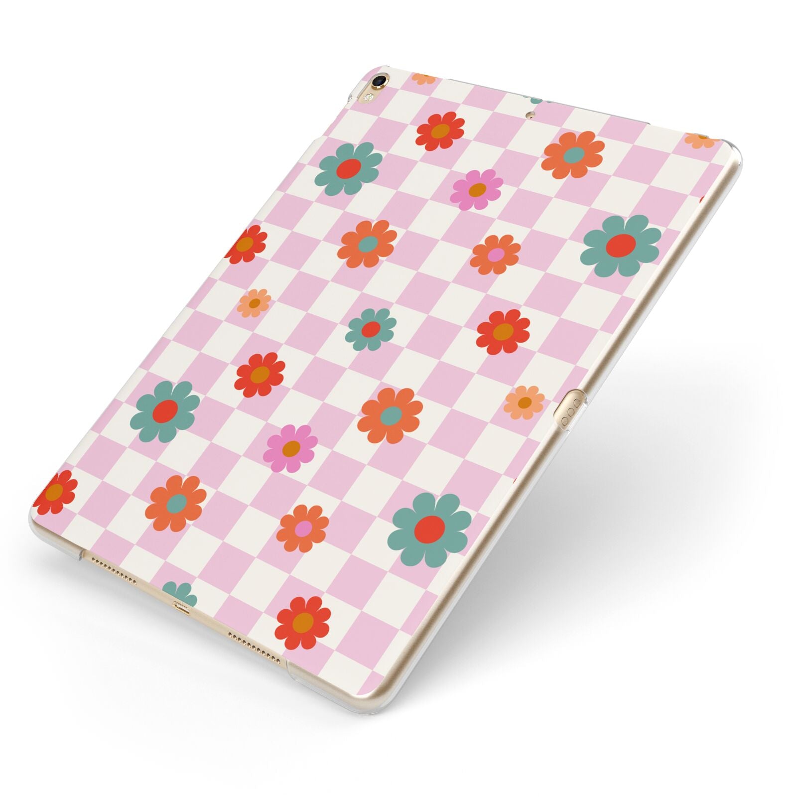 Flower Power Apple iPad Case on Gold iPad Side View