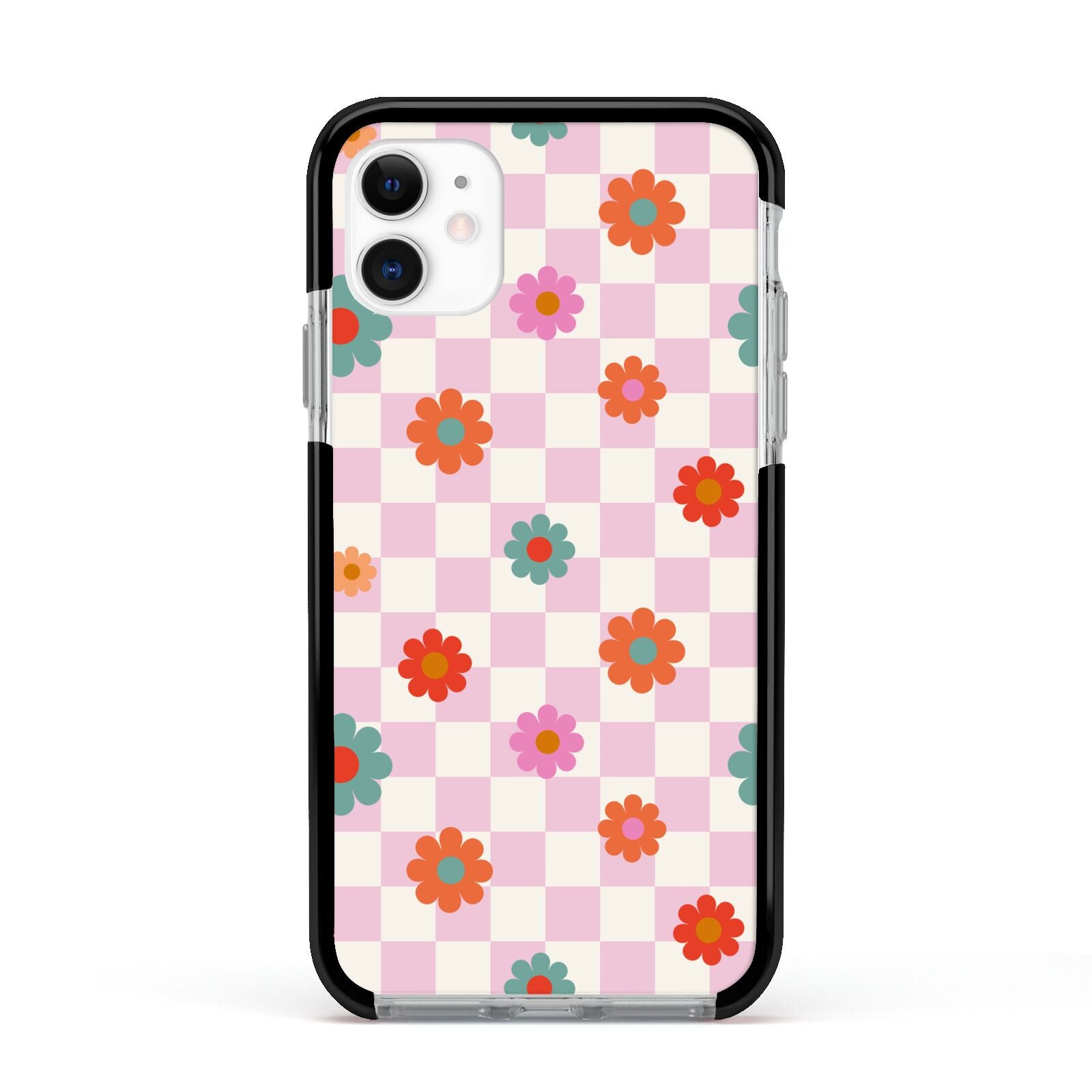 Flower Power Apple iPhone 11 in White with Black Impact Case