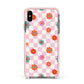 Flower Power Apple iPhone Xs Max Impact Case Pink Edge on Black Phone