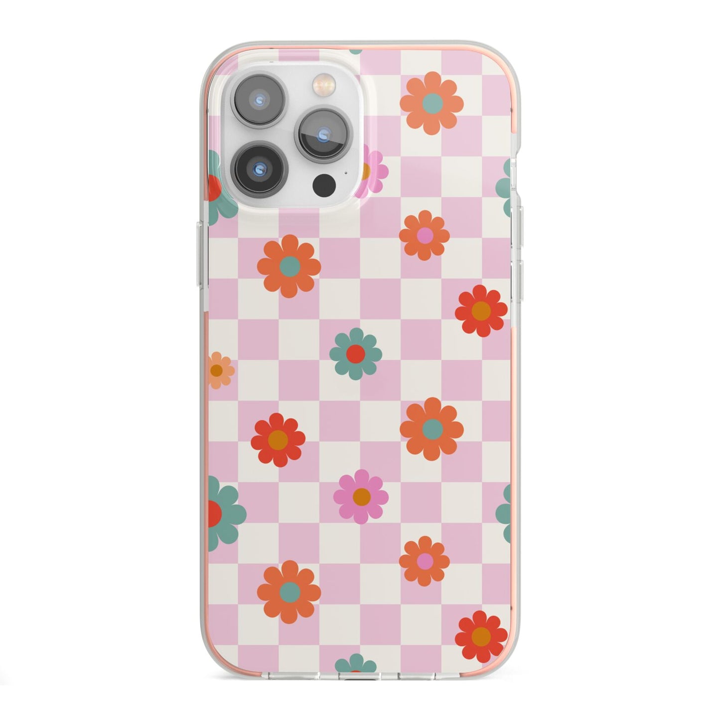 Flower Power iPhone 13 Pro Max TPU Impact Case with Pink Edges