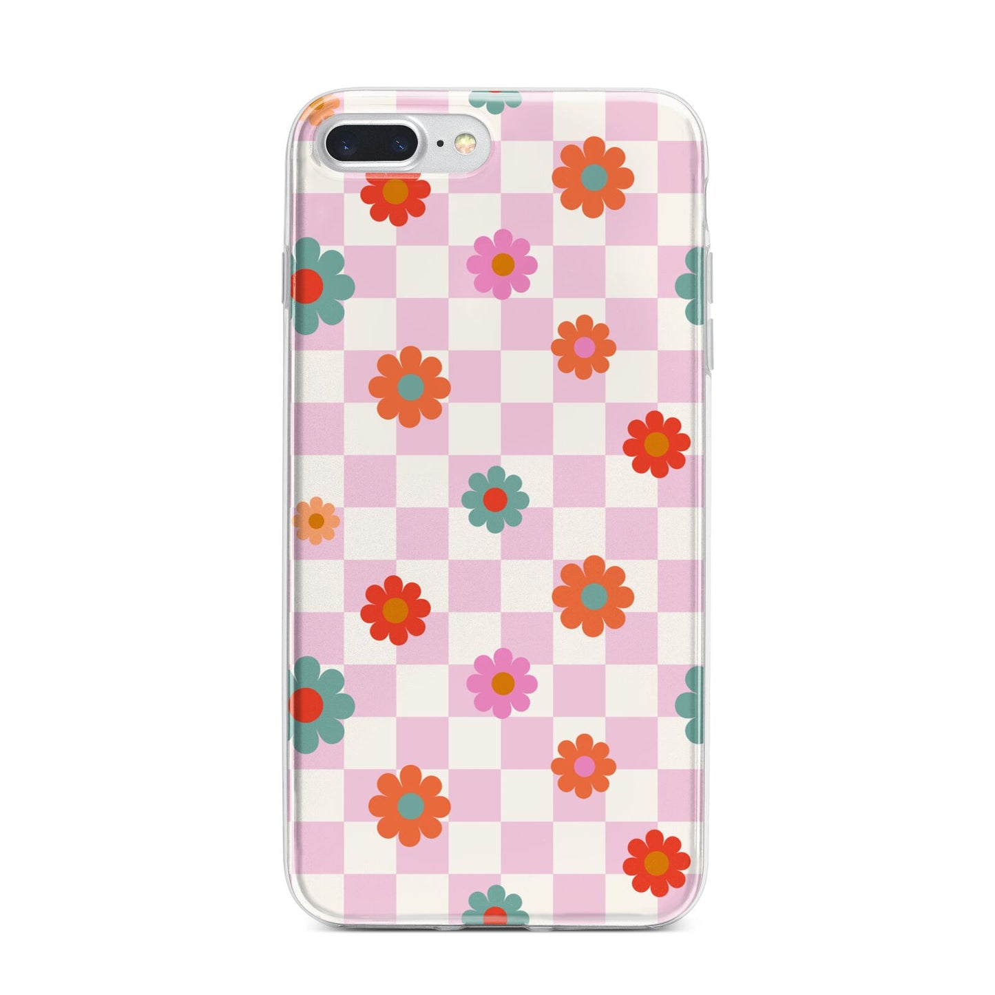 Flower Power iPhone 7 Plus Bumper Case on Silver iPhone