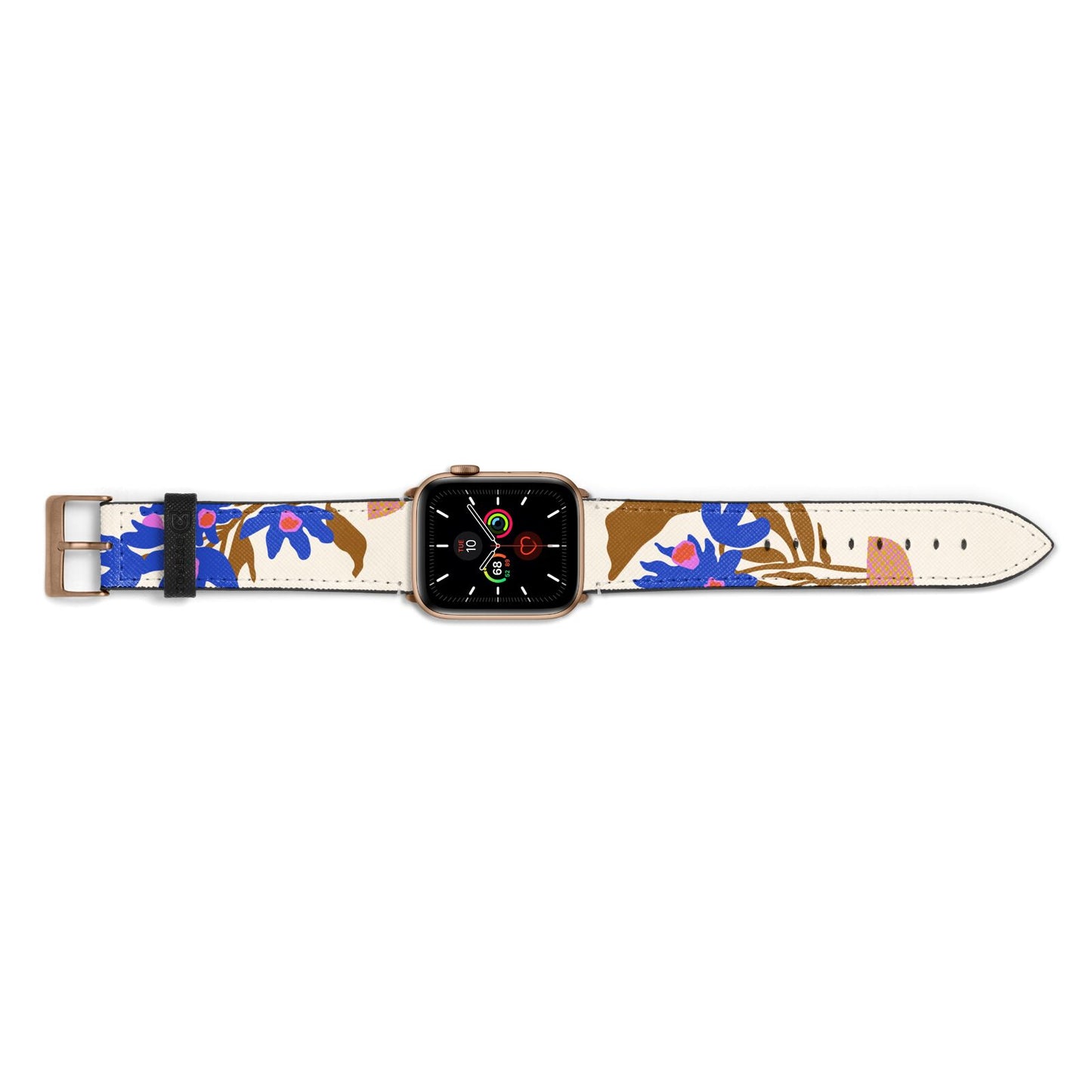 Flowers in a Vase Apple Watch Strap Landscape Image Gold Hardware