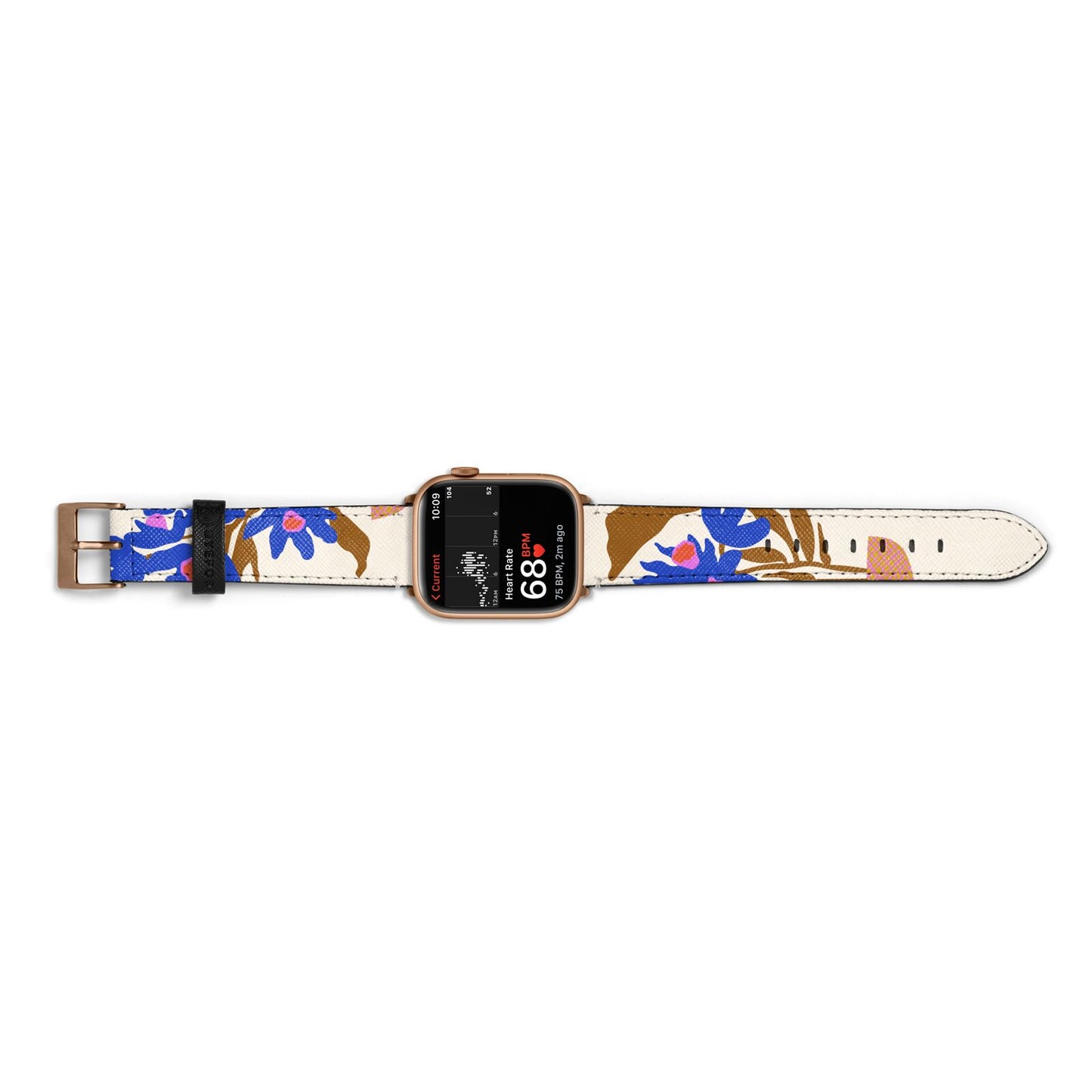 Flowers in a Vase Apple Watch Strap Size 38mm Landscape Image Gold Hardware