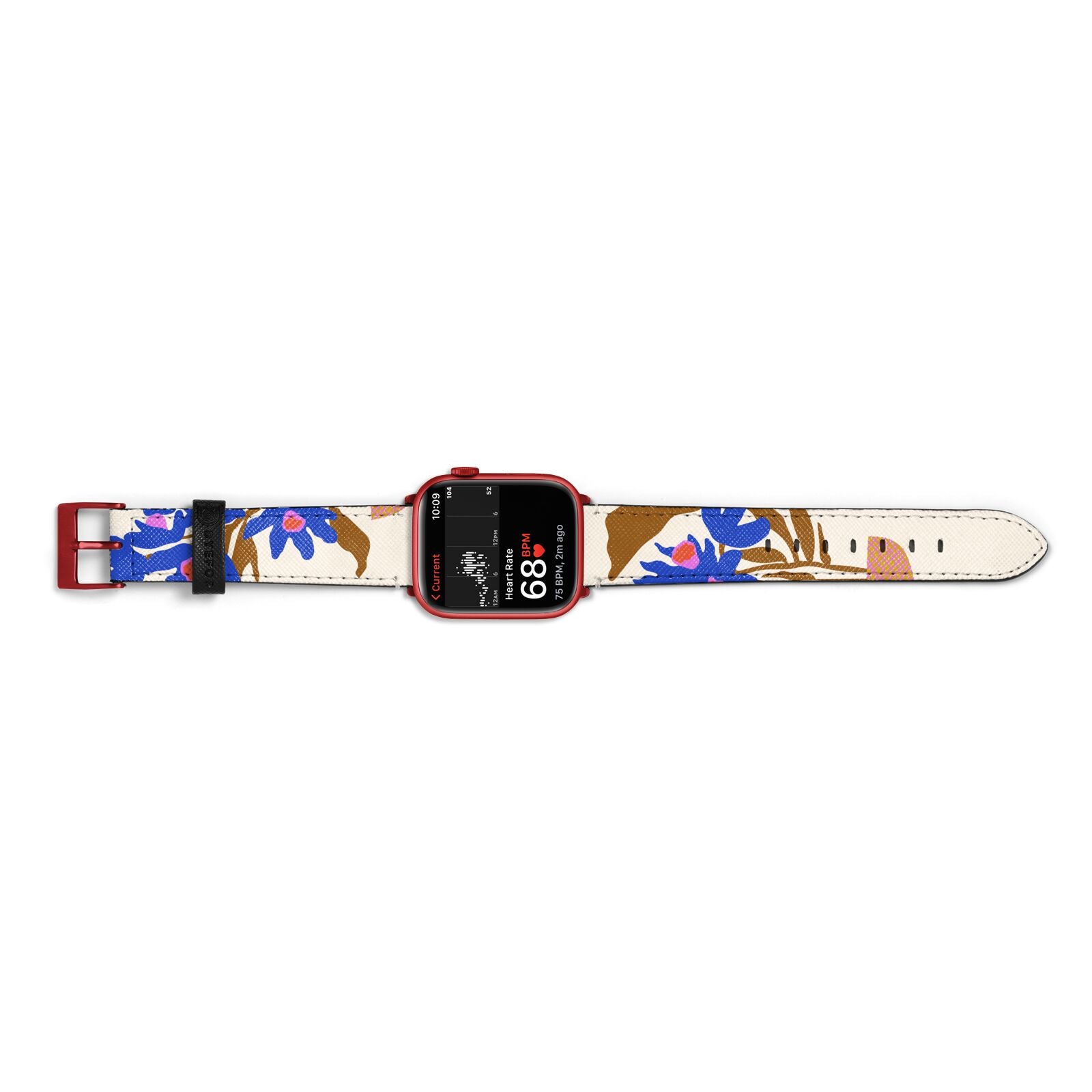 Flowers in a Vase Apple Watch Strap Size 38mm Landscape Image Red Hardware