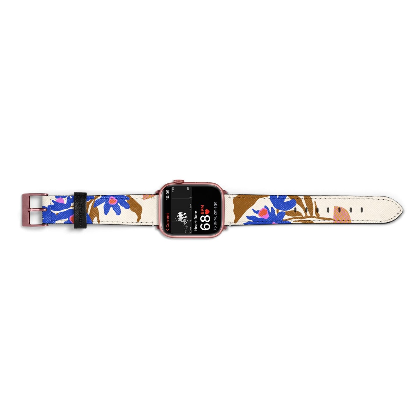 Flowers in a Vase Apple Watch Strap Size 38mm Landscape Image Rose Gold Hardware