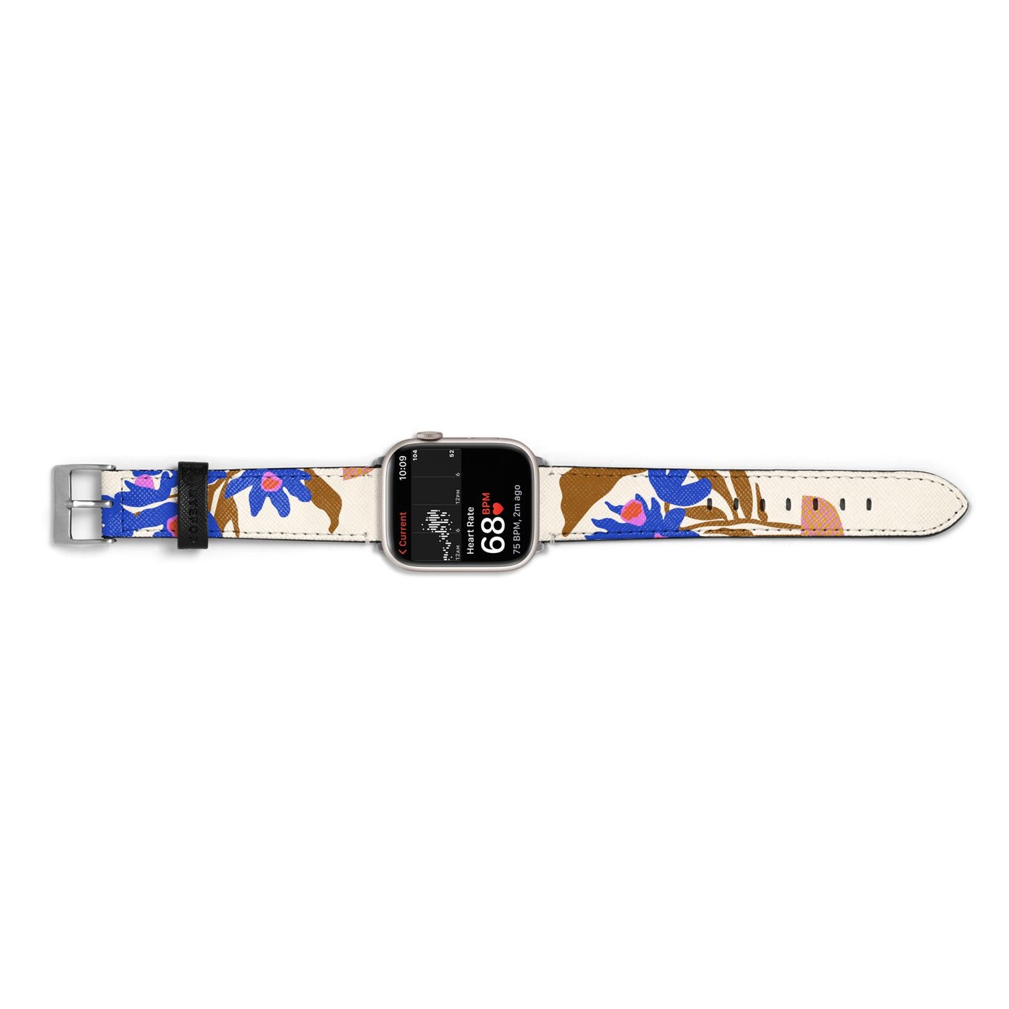 Flowers in a Vase Apple Watch Strap Size 38mm Landscape Image Silver Hardware