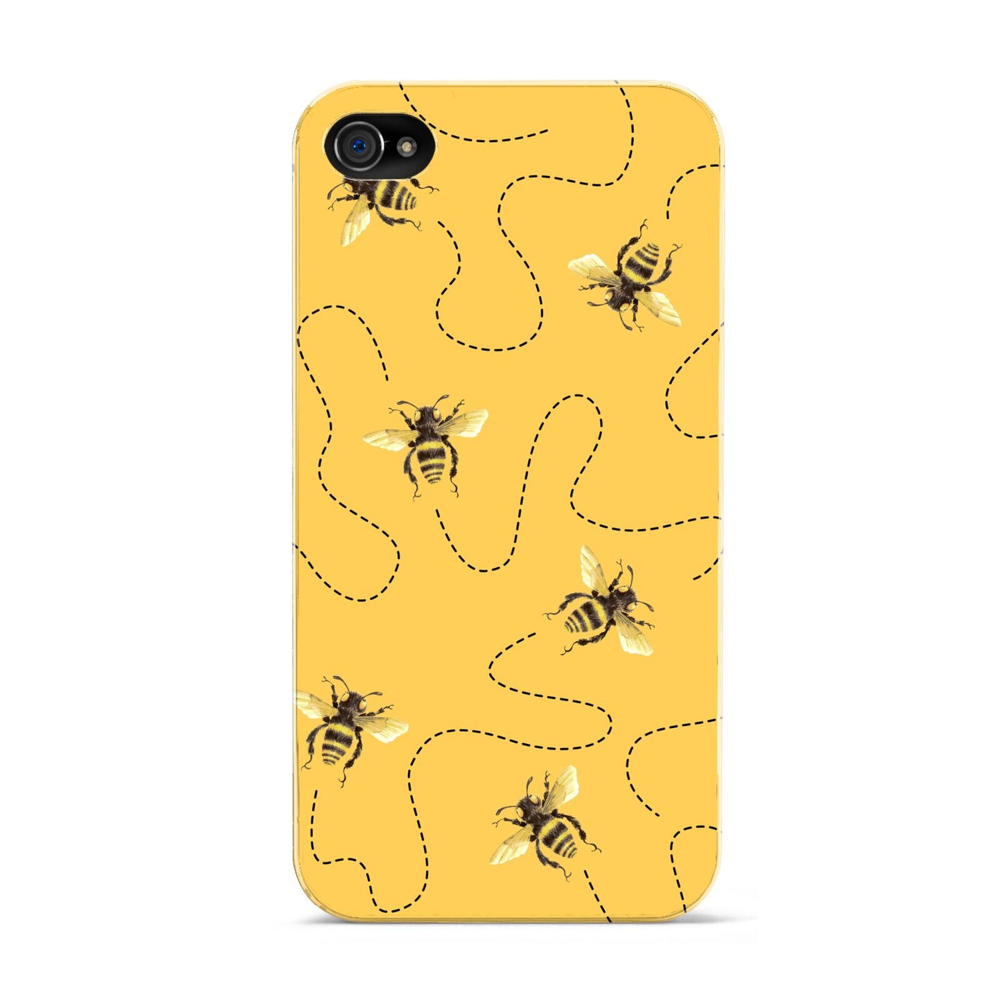 Flying Bees with Yellow Background Apple iPhone 4s Case