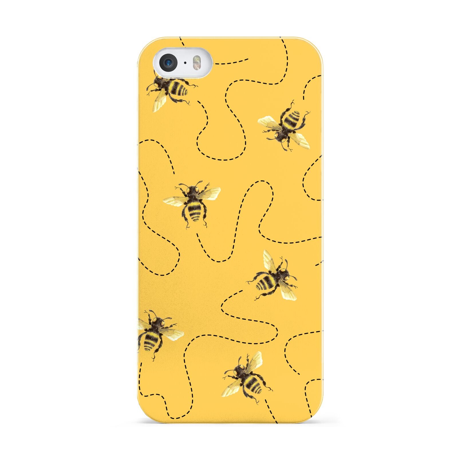 Flying Bees with Yellow Background Apple iPhone 5 Case