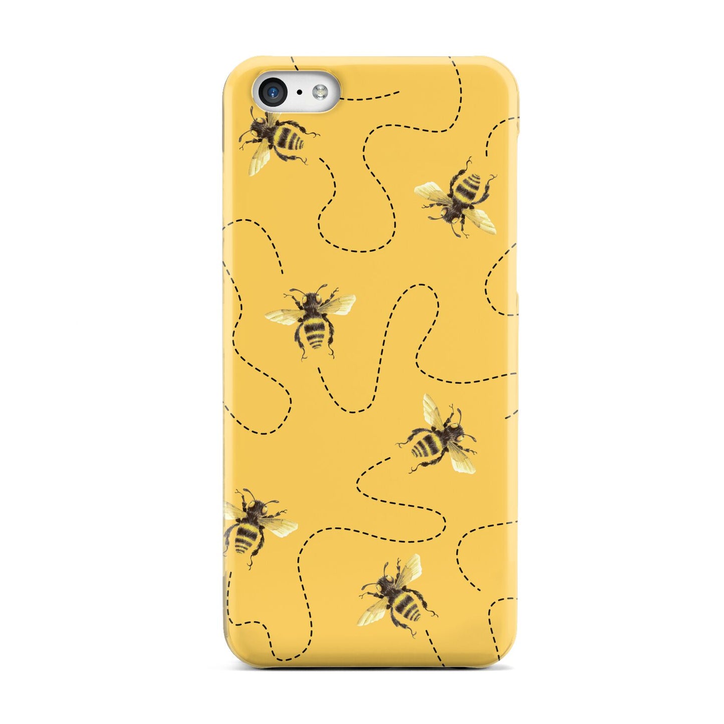 Flying Bees with Yellow Background Apple iPhone 5c Case