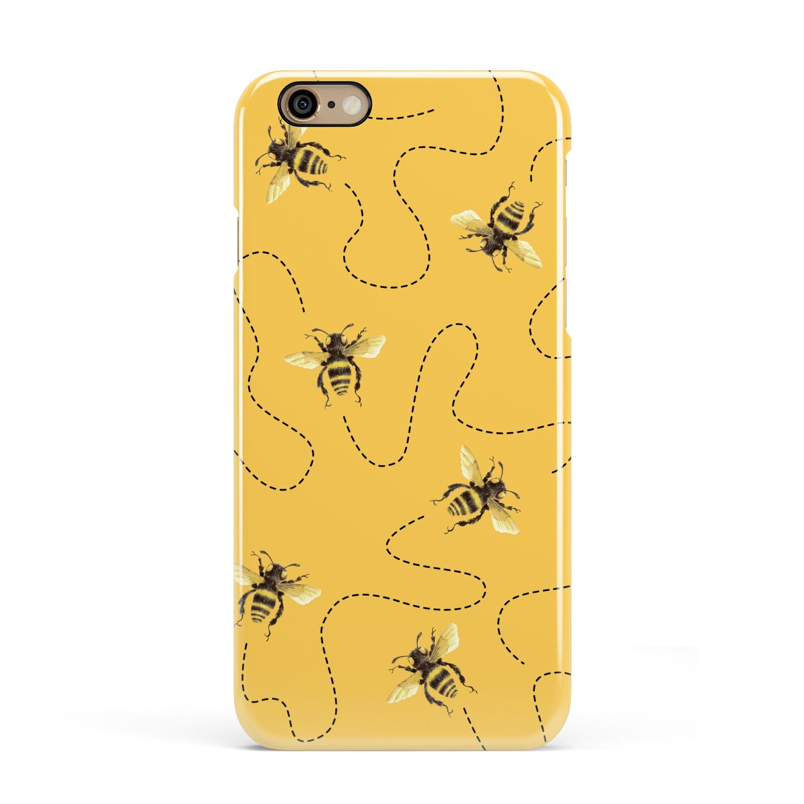 Flying Bees with Yellow Background Apple iPhone 6 3D Snap Case