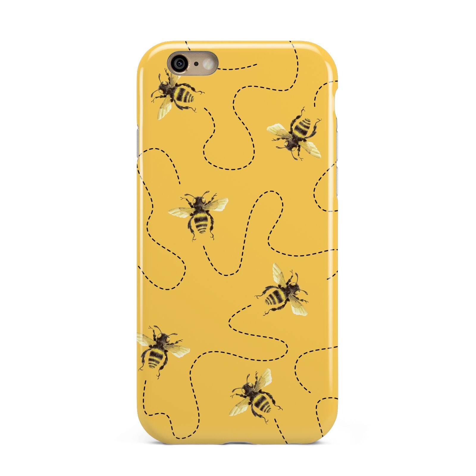 Flying Bees with Yellow Background Apple iPhone 6 3D Tough Case