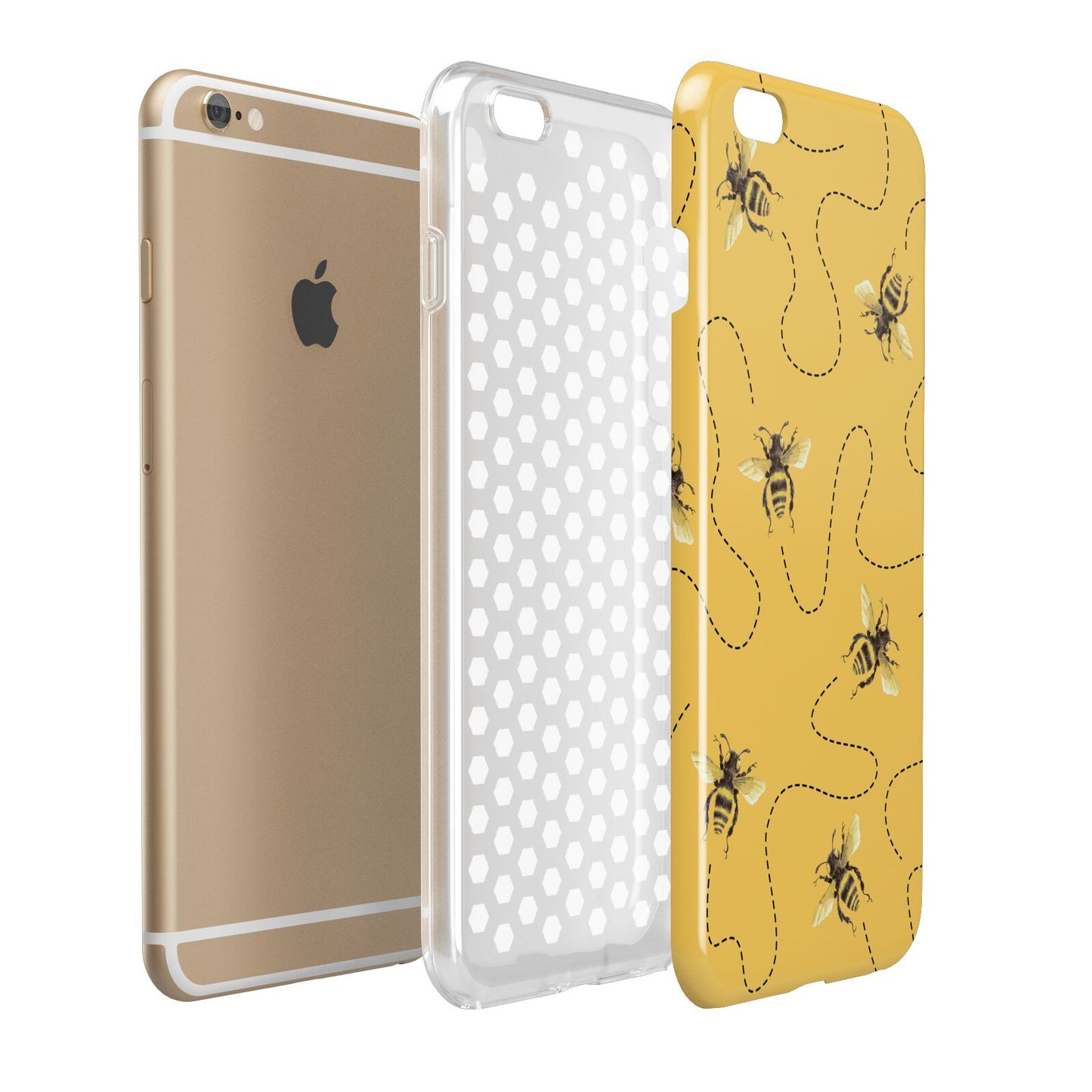 Flying Bees with Yellow Background Apple iPhone 6 Plus 3D Tough Case Expand Detail Image