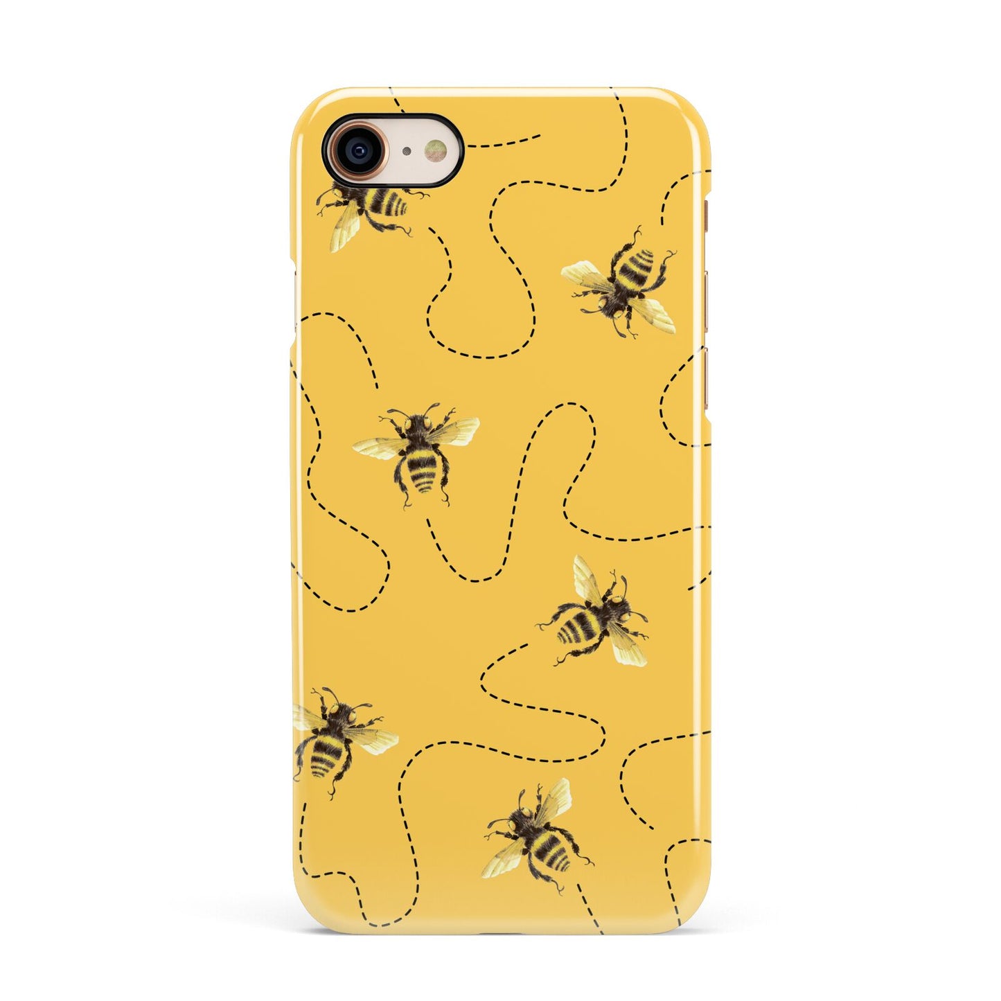 Flying Bees with Yellow Background Apple iPhone 7 8 3D Snap Case