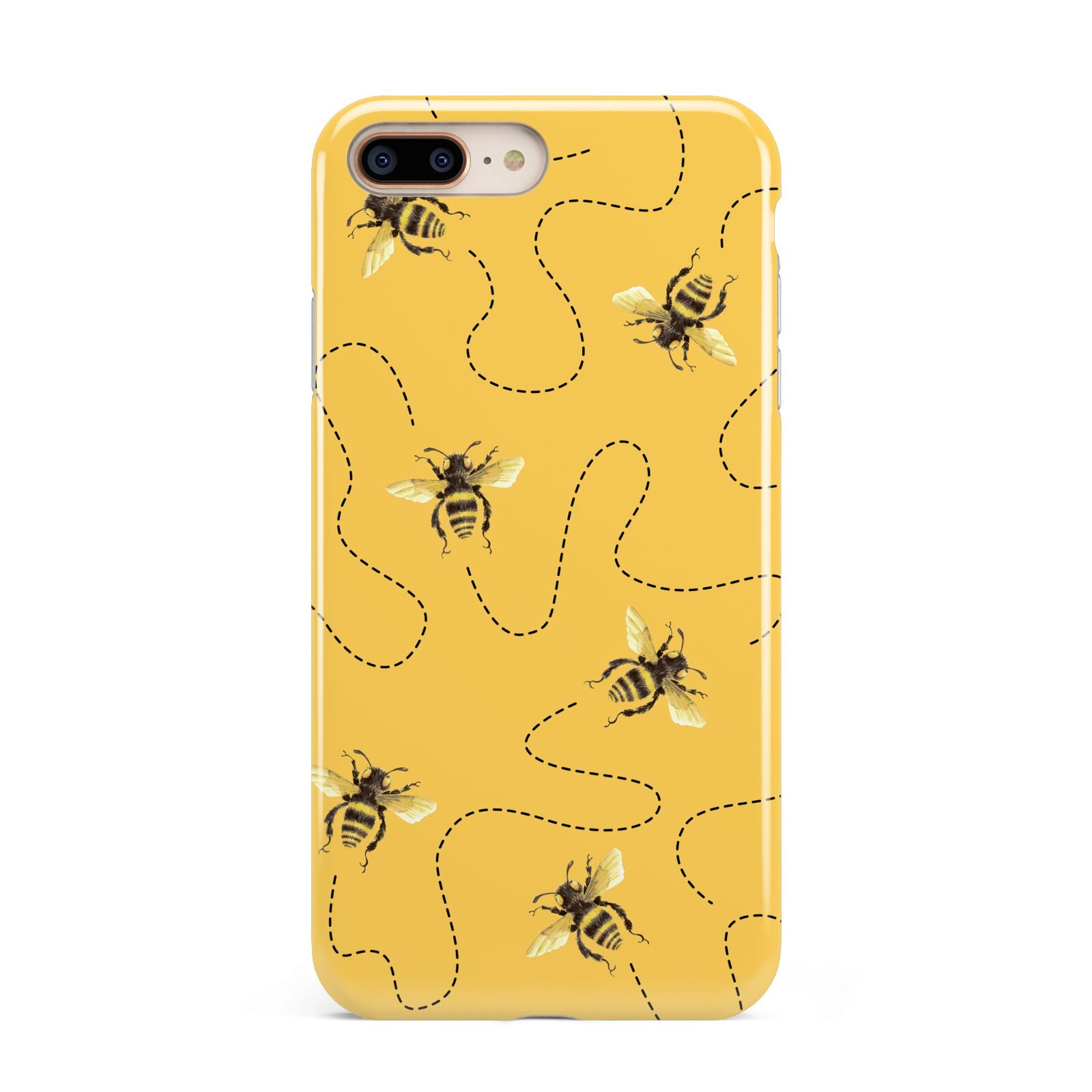 Flying Bees with Yellow Background Apple iPhone 7 8 Plus 3D Tough Case