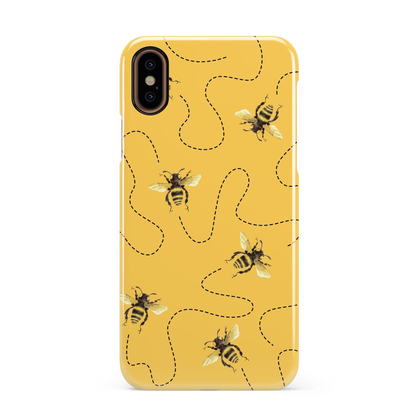 Flying Bees with Yellow Background Apple iPhone XS 3D Snap Case