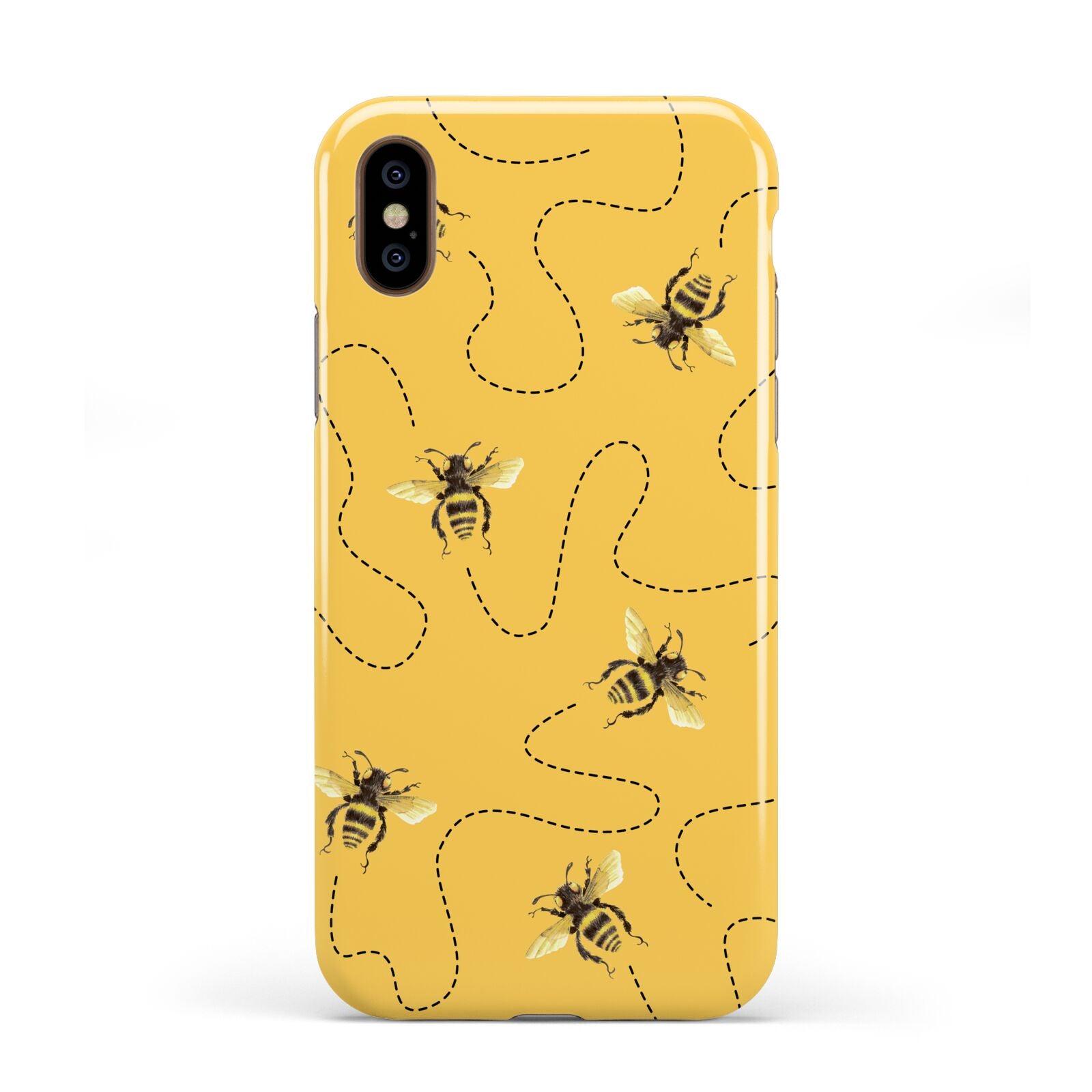 Flying Bees with Yellow Background Apple iPhone XS 3D Tough