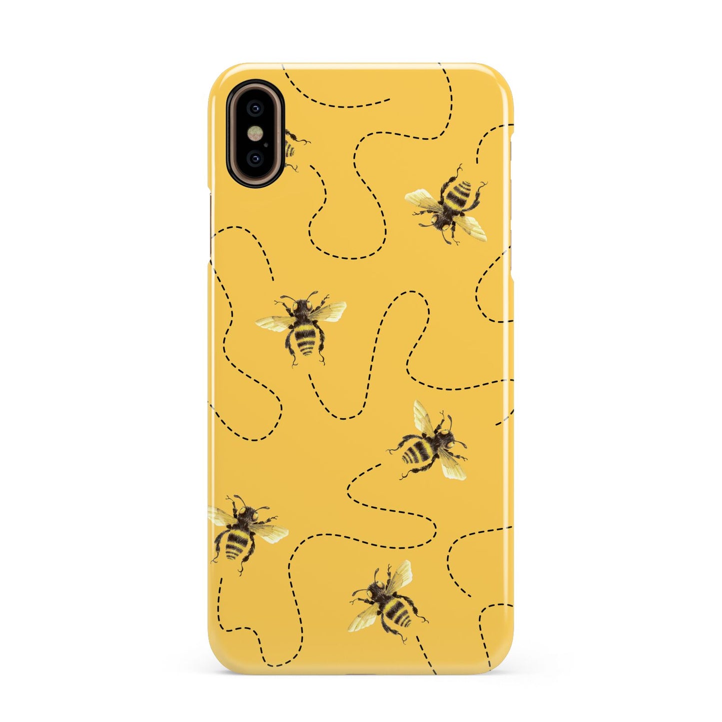 Flying Bees with Yellow Background Apple iPhone Xs Max 3D Snap Case