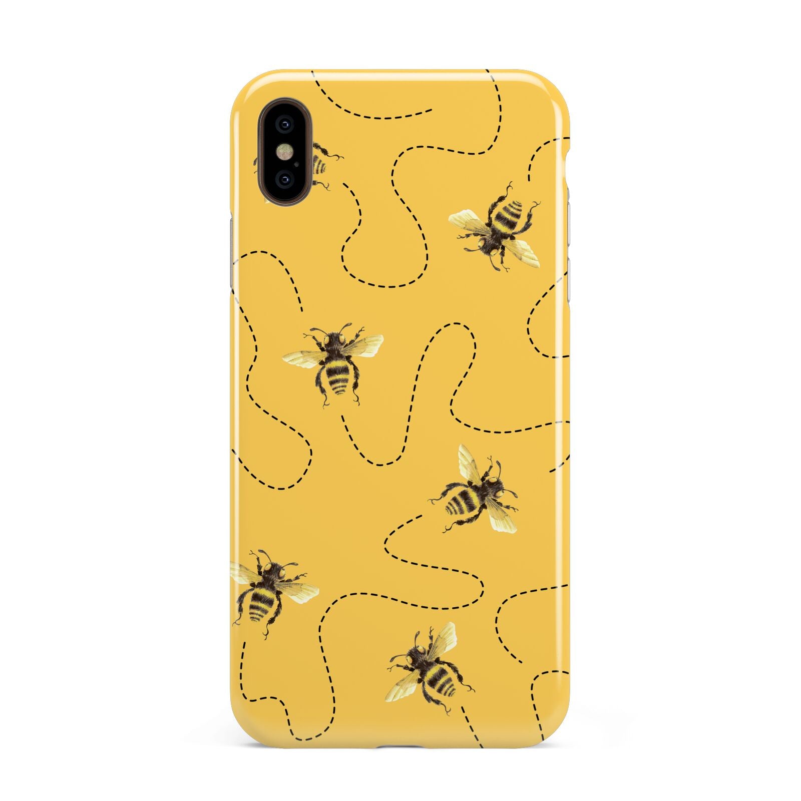 Flying Bees with Yellow Background Apple iPhone Xs Max 3D Tough Case