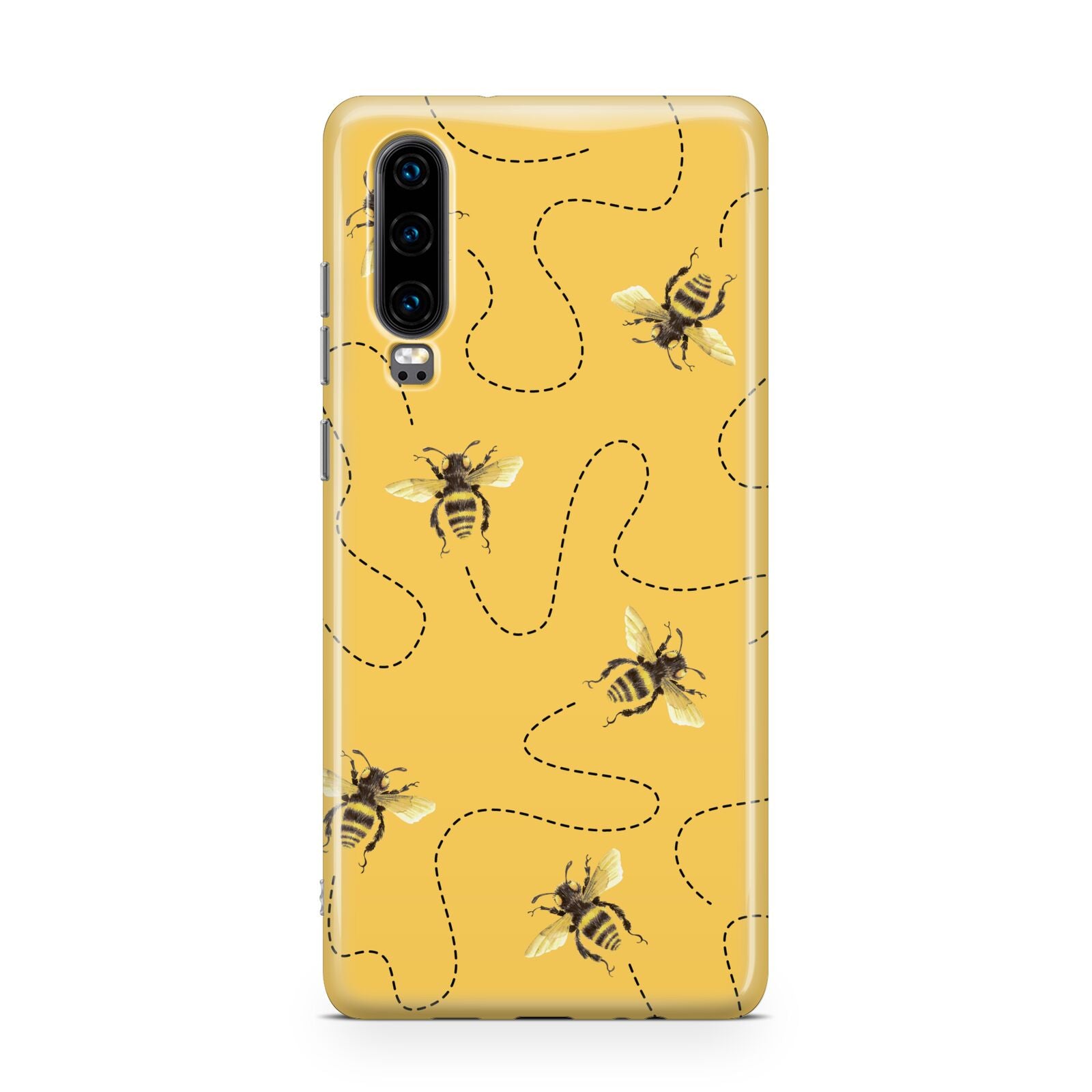 Flying Bees with Yellow Background Huawei P30 Phone Case