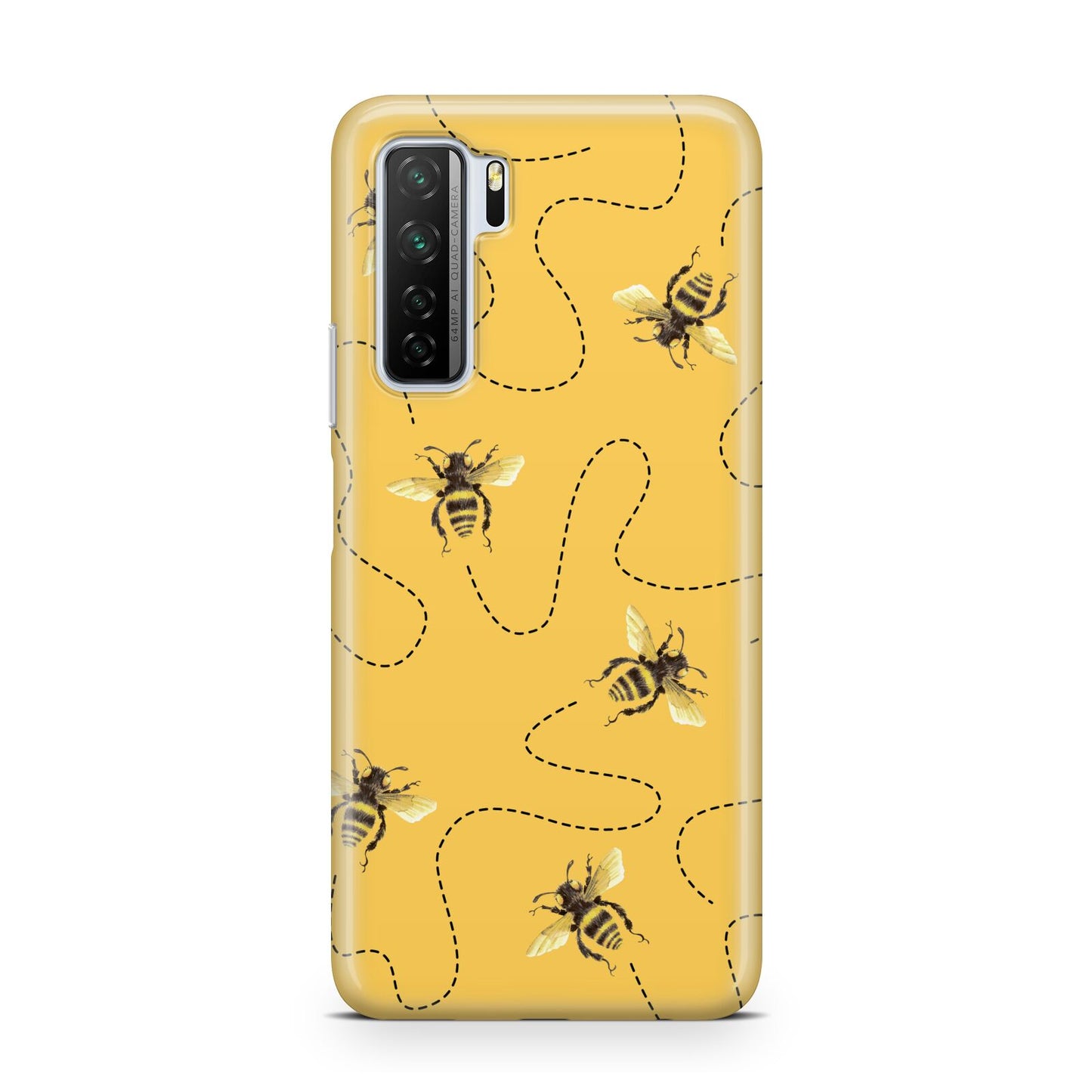 Flying Bees with Yellow Background Huawei P40 Lite 5G Phone Case