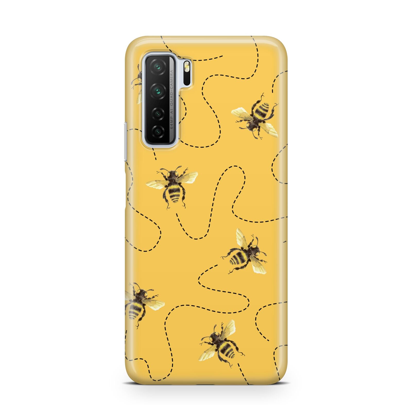 Flying Bees with Yellow Background Huawei P40 Lite 5G Phone Case