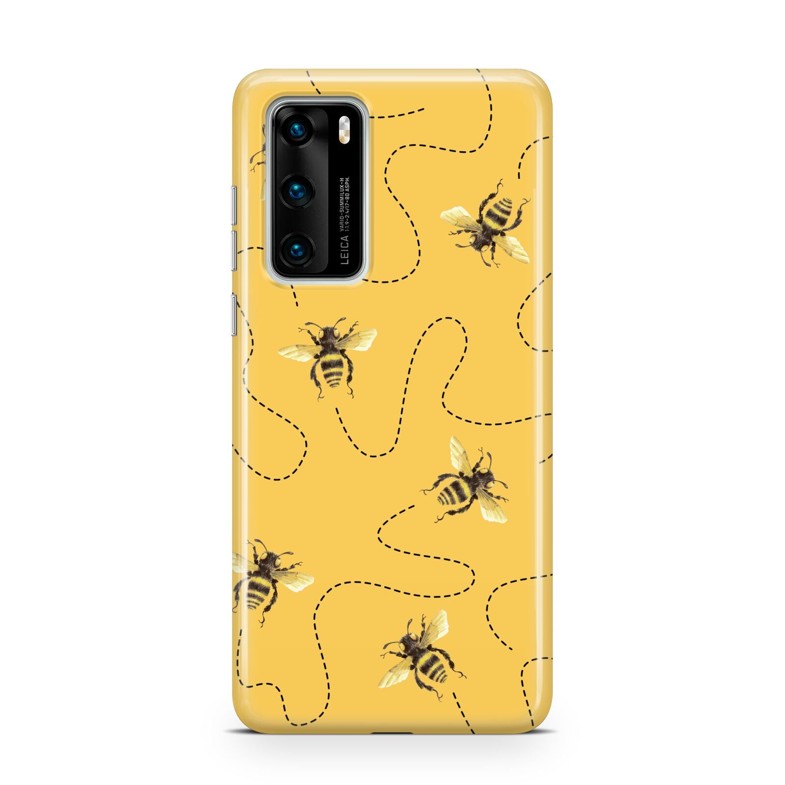 Flying Bees with Yellow Background Huawei P40 Phone Case