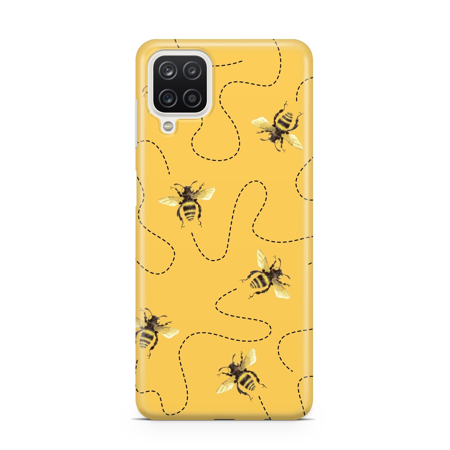 Flying Bees with Yellow Background Samsung A12 Case