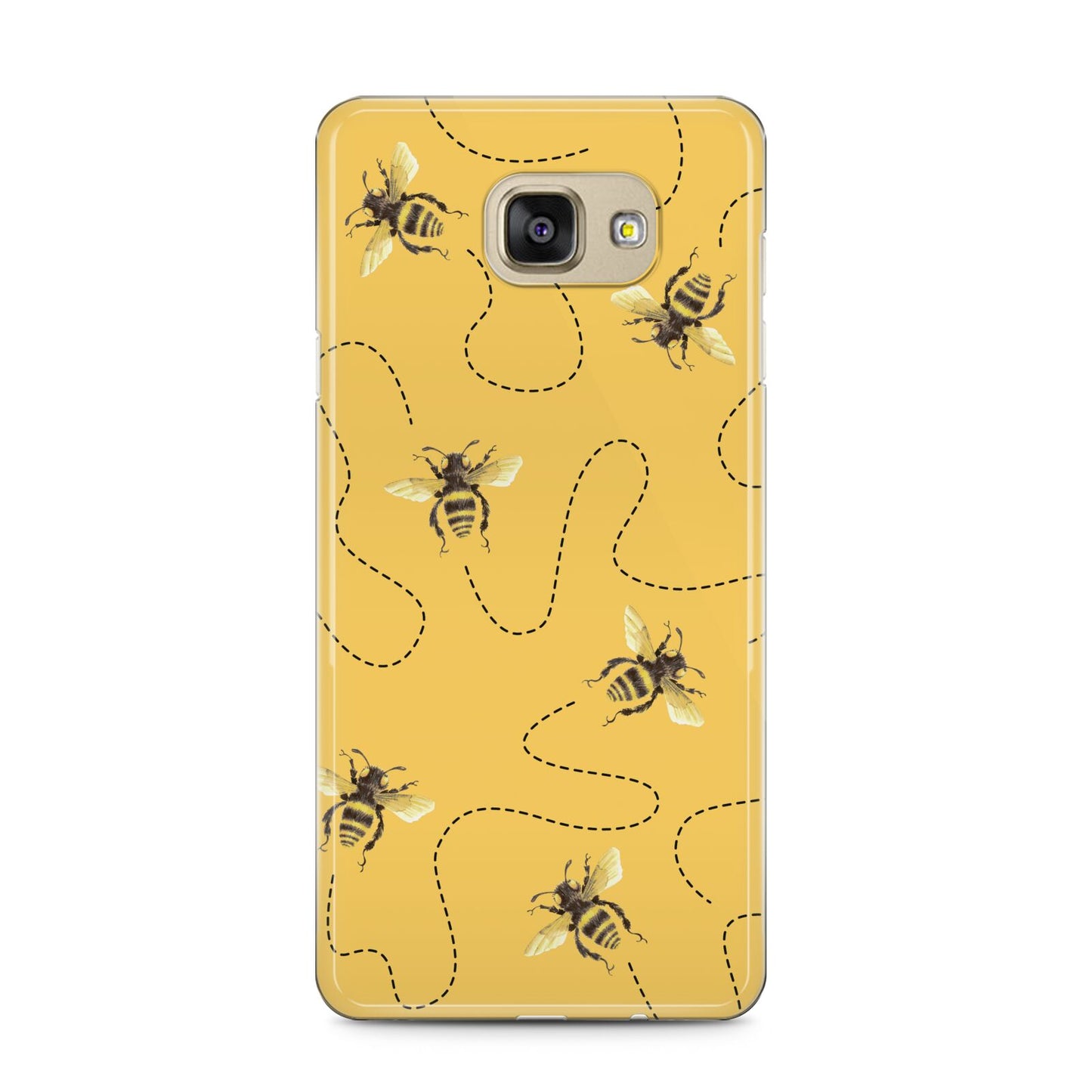 Flying Bees with Yellow Background Samsung Galaxy A5 2016 Case on gold phone