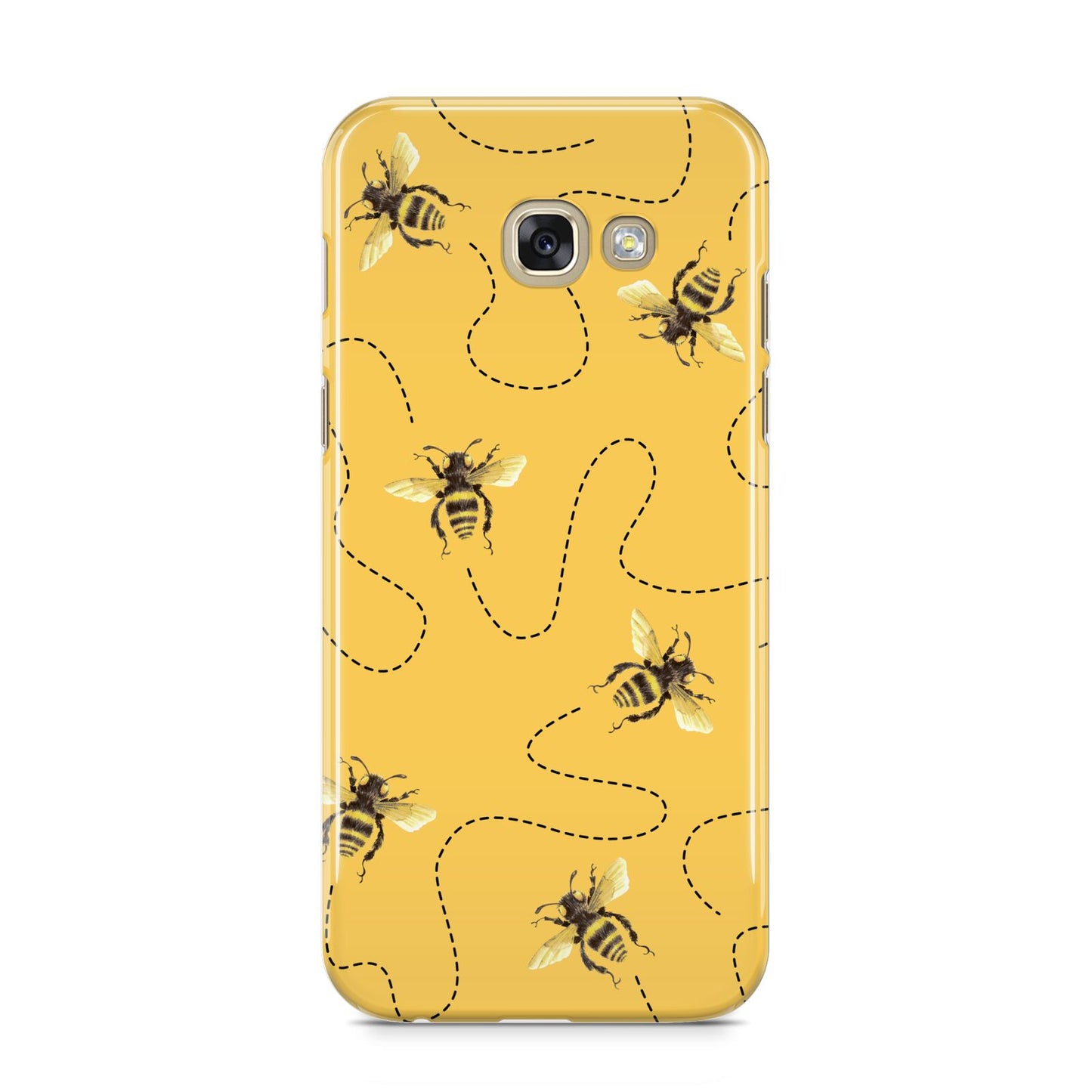 Flying Bees with Yellow Background Samsung Galaxy A5 2017 Case on gold phone