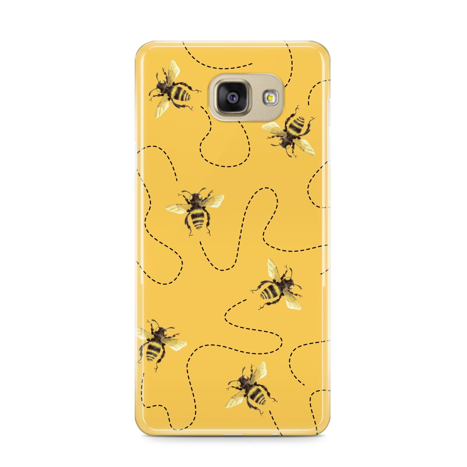 Flying Bees with Yellow Background Samsung Galaxy A9 2016 Case on gold phone