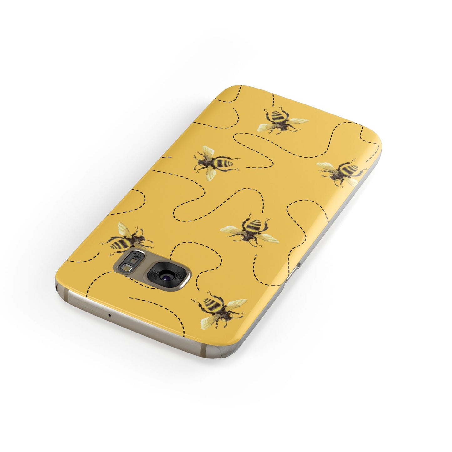 Flying Bees with Yellow Background Samsung Galaxy Case Front Close Up