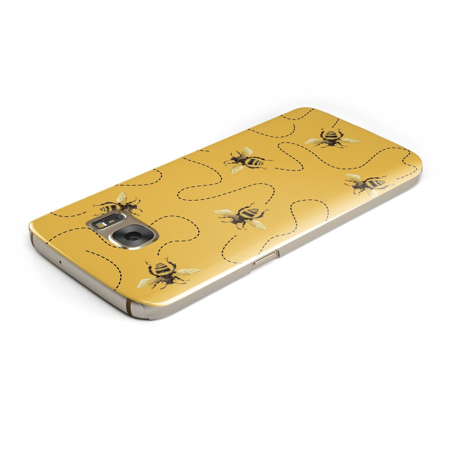 Flying Bees with Yellow Background Samsung Galaxy Case Top Cutout