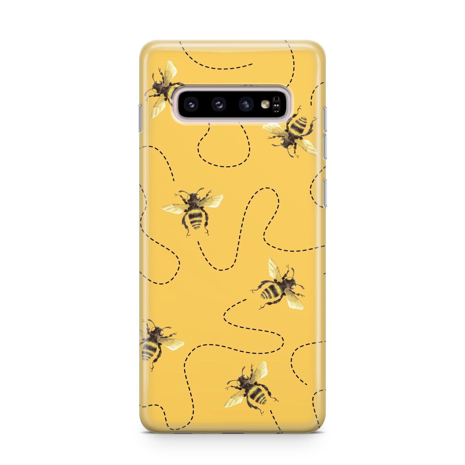 Flying Bees with Yellow Background Samsung Galaxy S10 Plus Case