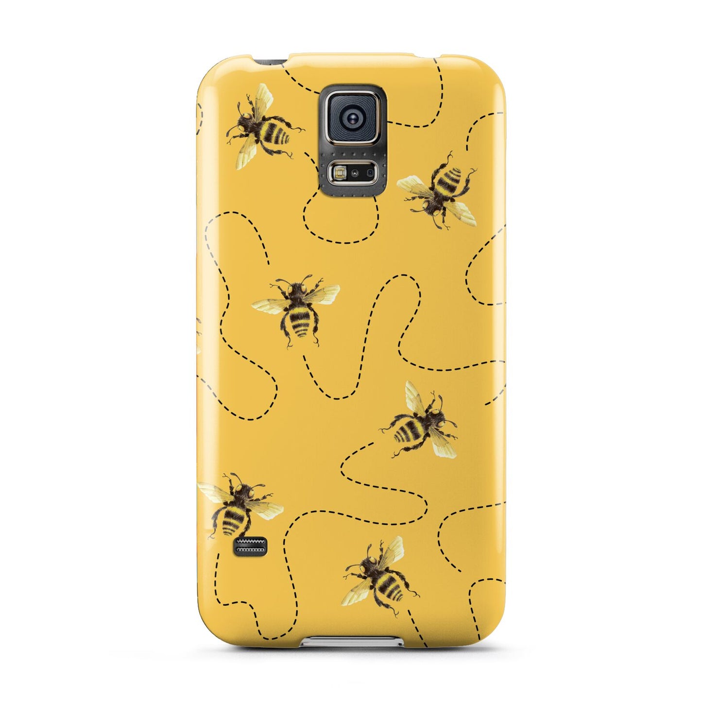 Flying Bees with Yellow Background Samsung Galaxy S5 Case