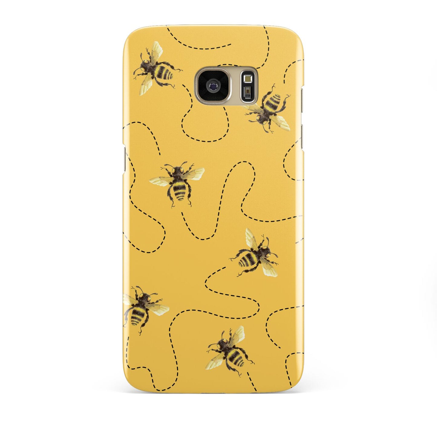 Flying Bees with Yellow Background Samsung Galaxy S7 Edge Case