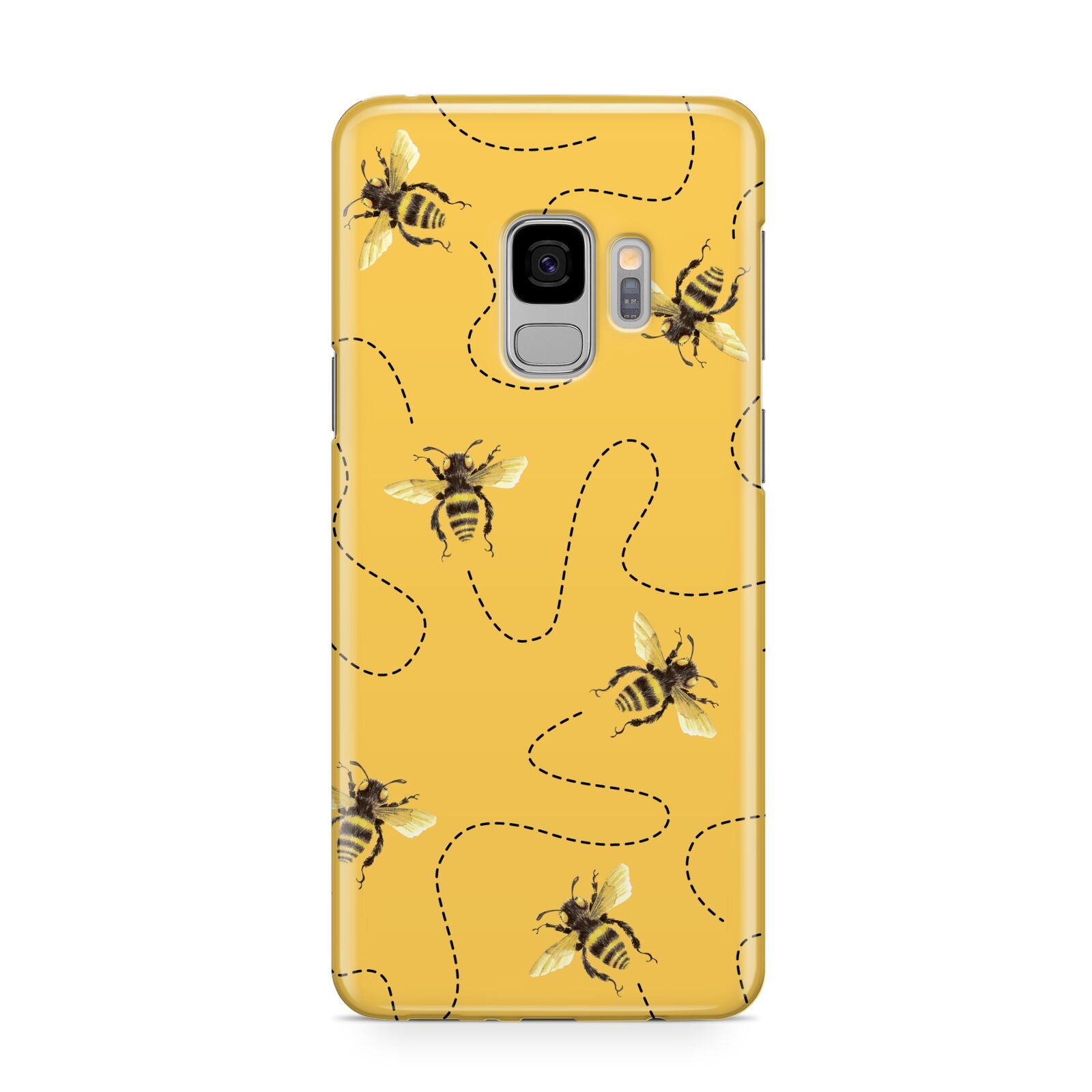 Flying Bees with Yellow Background Samsung Galaxy S9 Case