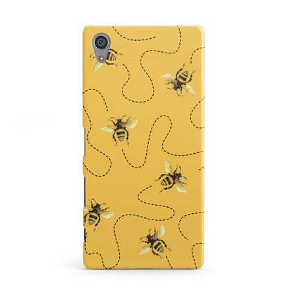 Flying Bees with Yellow Background Sony Xperia Case