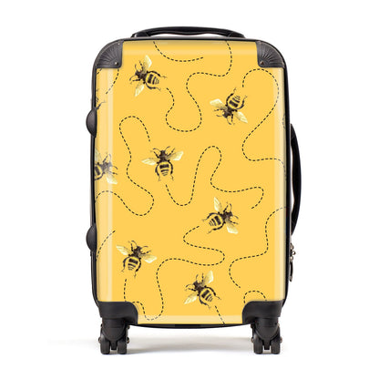 Flying Bees with Yellow Background Suitcase