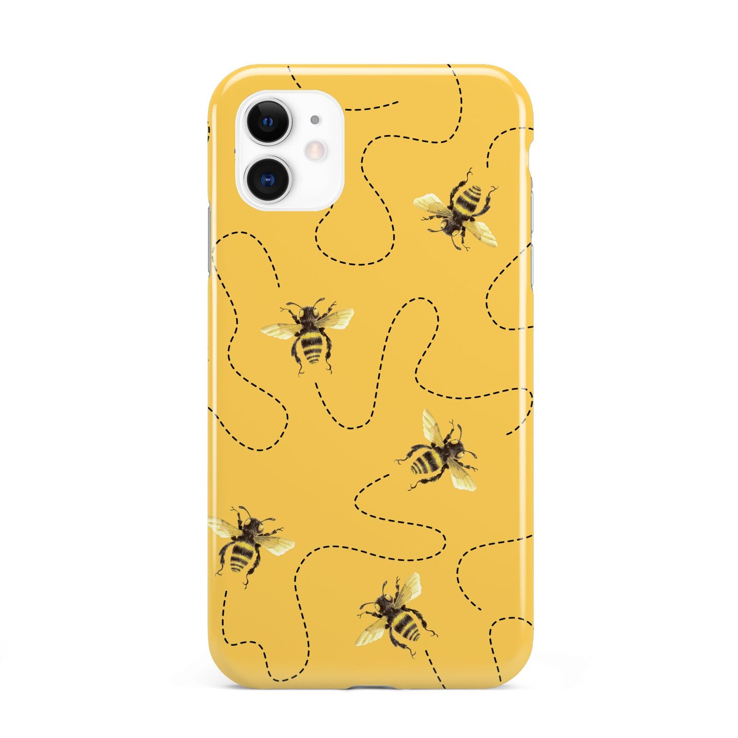 Flying Bees with Yellow Background iPhone 11 3D Tough Case