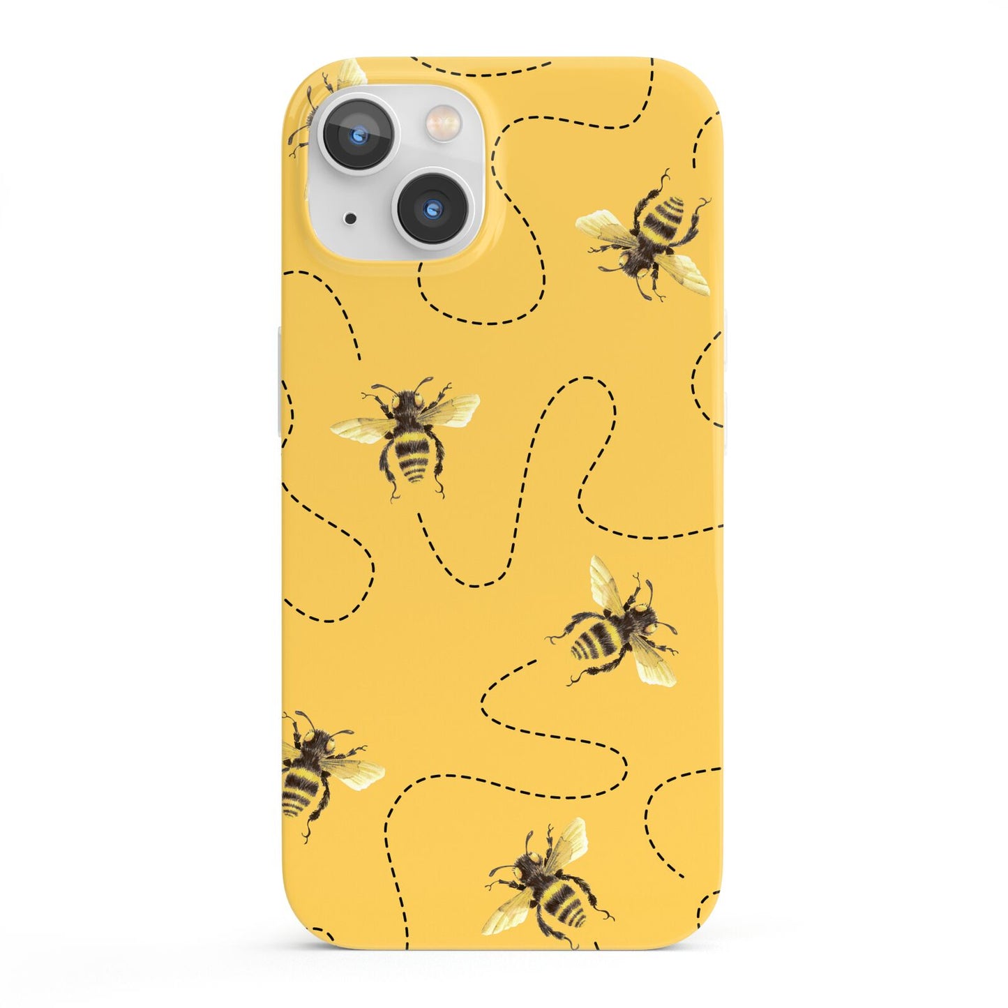 Flying Bees with Yellow Background iPhone 13 Full Wrap 3D Snap Case