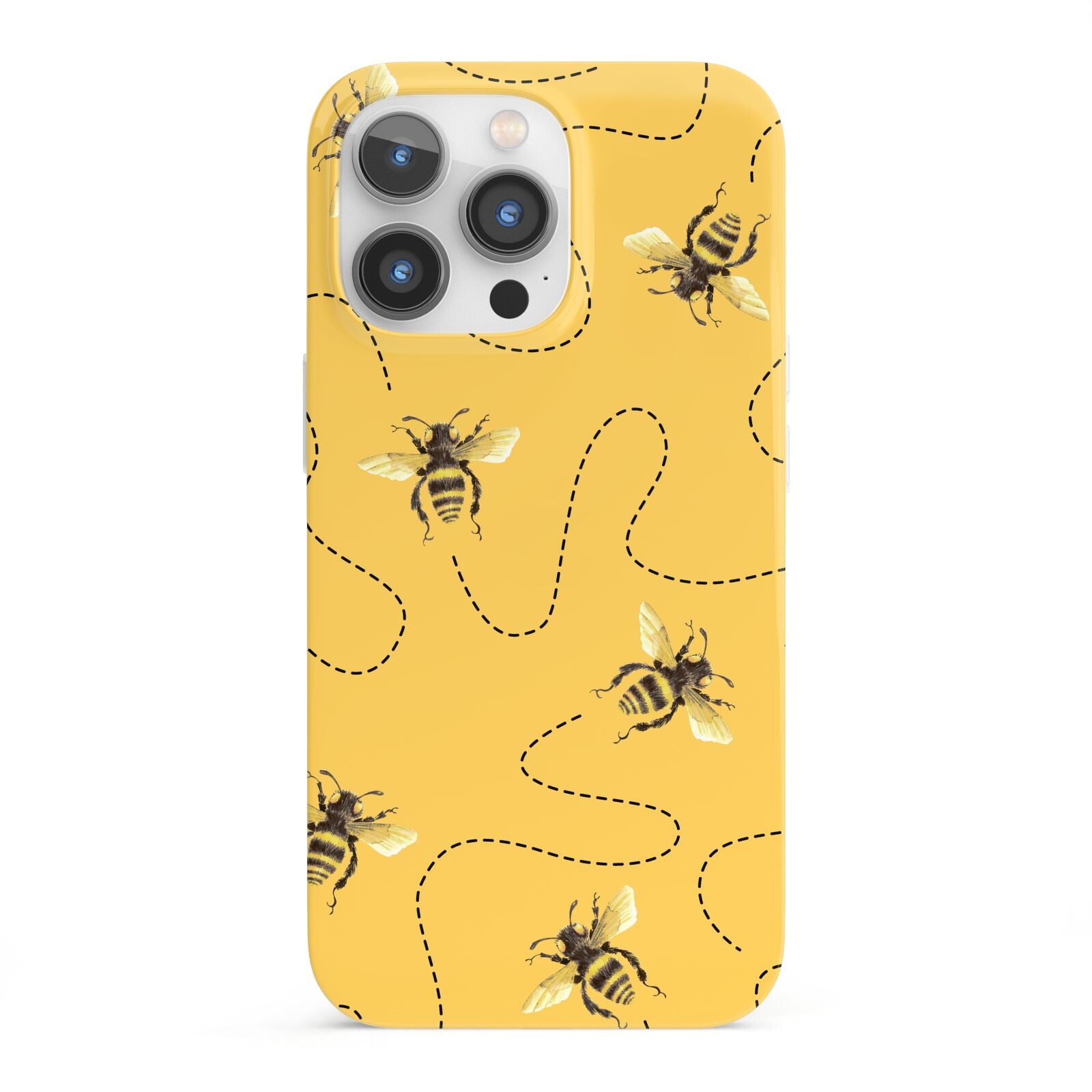 Flying Bees with Yellow Background iPhone 13 Pro Full Wrap 3D Snap Case