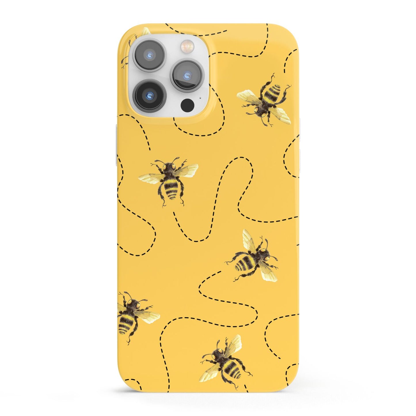 Flying Bees with Yellow Background iPhone 13 Pro Max Full Wrap 3D Snap Case